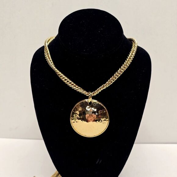 Carolee Lux Extra Long Heavy Chunky Gold Chain Necklace With Bronzallure Pendant - Picture 8 of 11